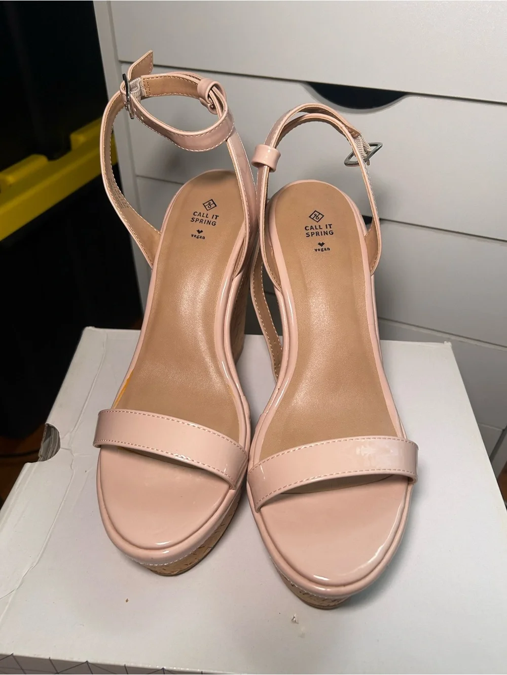 Call It Spring Nude Wedge Sandals